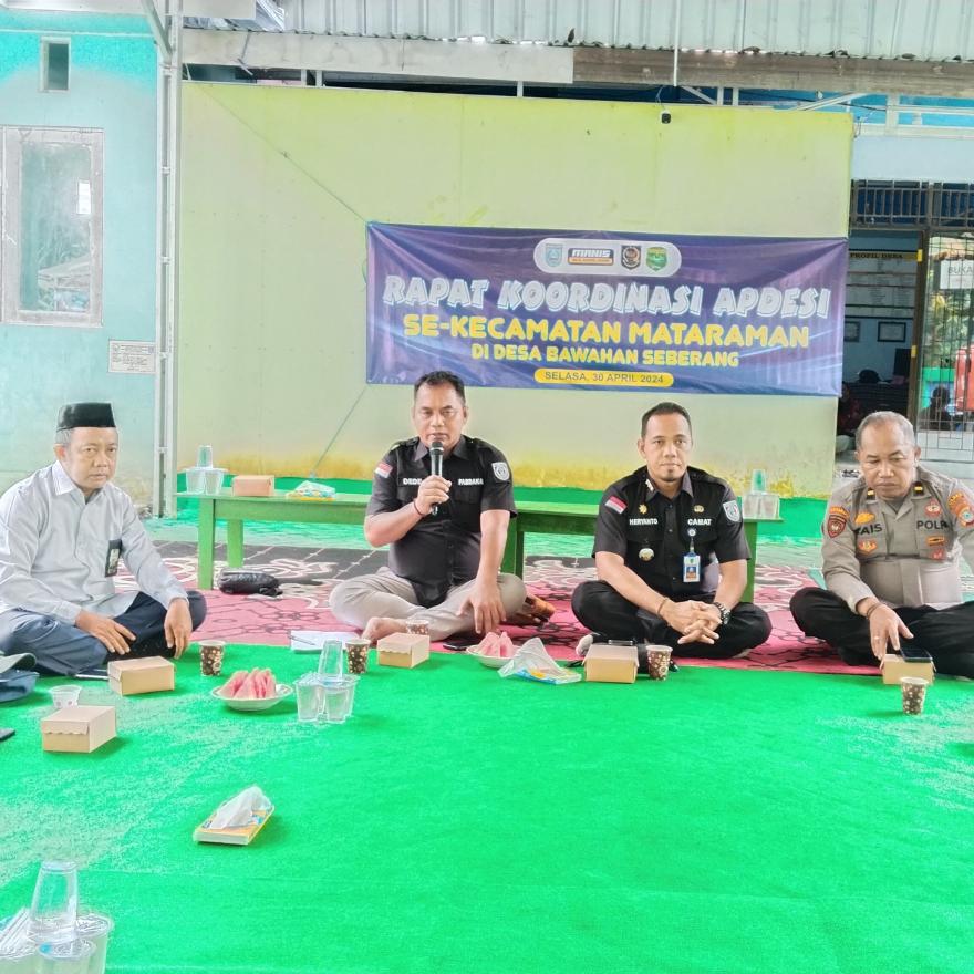 Rapat Kordinasi Apdesi Se Kecamatan Mataraman Di Desa Bawahan Seberang